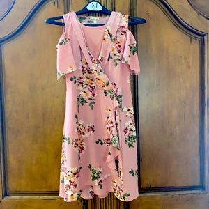 Blush Floral Wrap Dress by Monteau girl